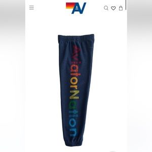 Aviator nation kids sweatpants size 10 navy brand new